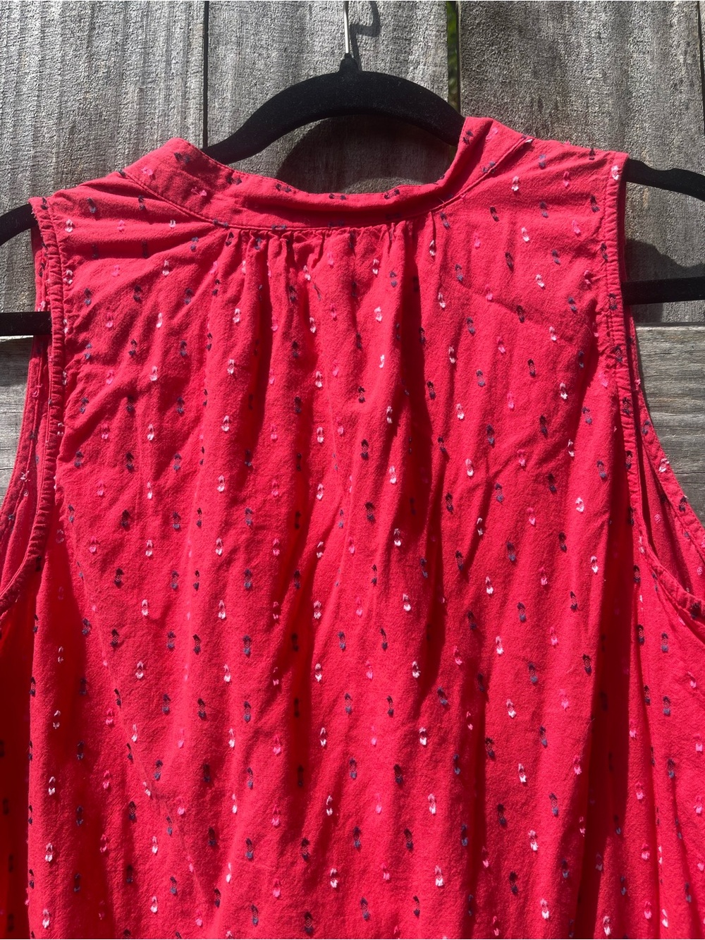 crown & ivy Coral Red Sleeveless Tie-Front Boho Tunic Sz M - Picture 9 of 11